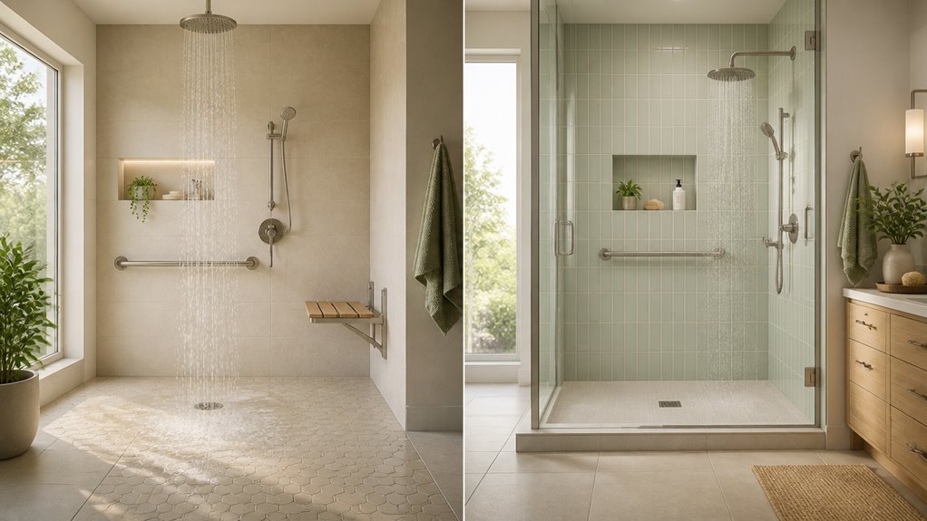 curbless vs low threshold showers